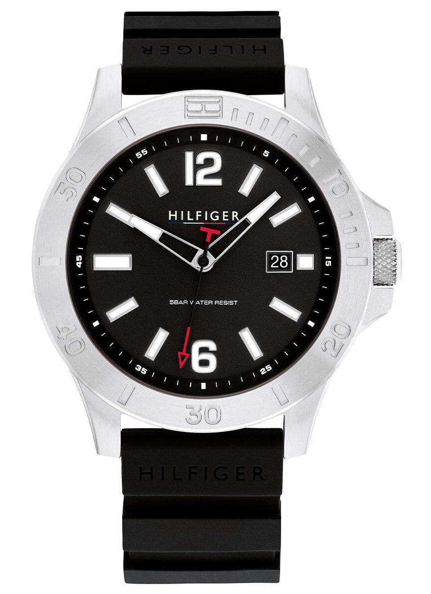 Tommy Hilfiger TH1710539 Takvimli 44 mm Siyah Silikon Kordon Analog Erkek Kol Saati