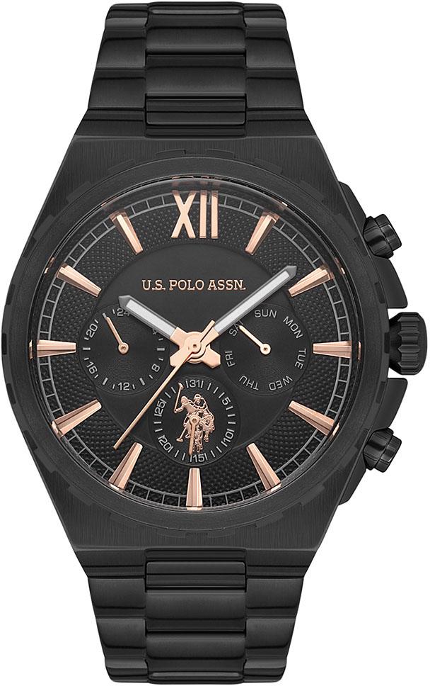U.S. Polo Assn USPA1030-02 Takvimli 45 mm Siyah Çelik Kordon Analog Erkek Kol Saati
