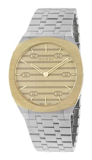 Gucci YA163405 38 mm Çelik Kordon Analog Erkek Kol Saati