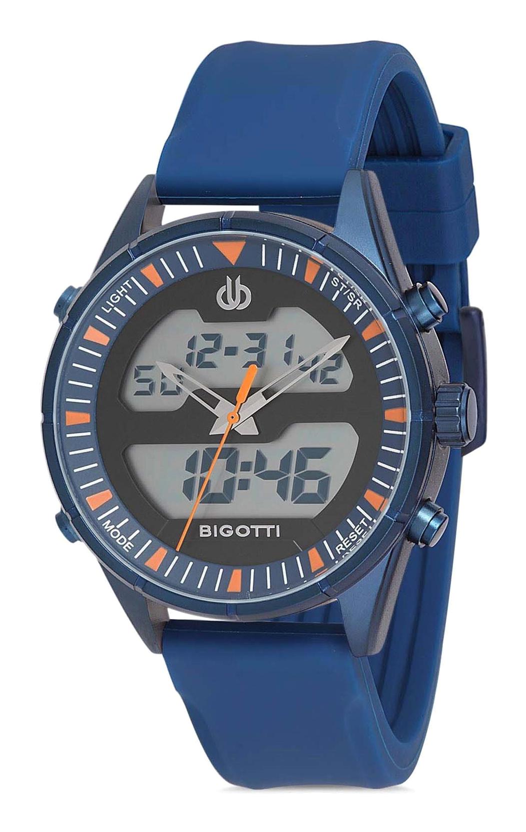Bigotti BG.1.10100.4 Takvimli 45 mm Mavi Silikon Kordon Analog Erkek Kol Saati