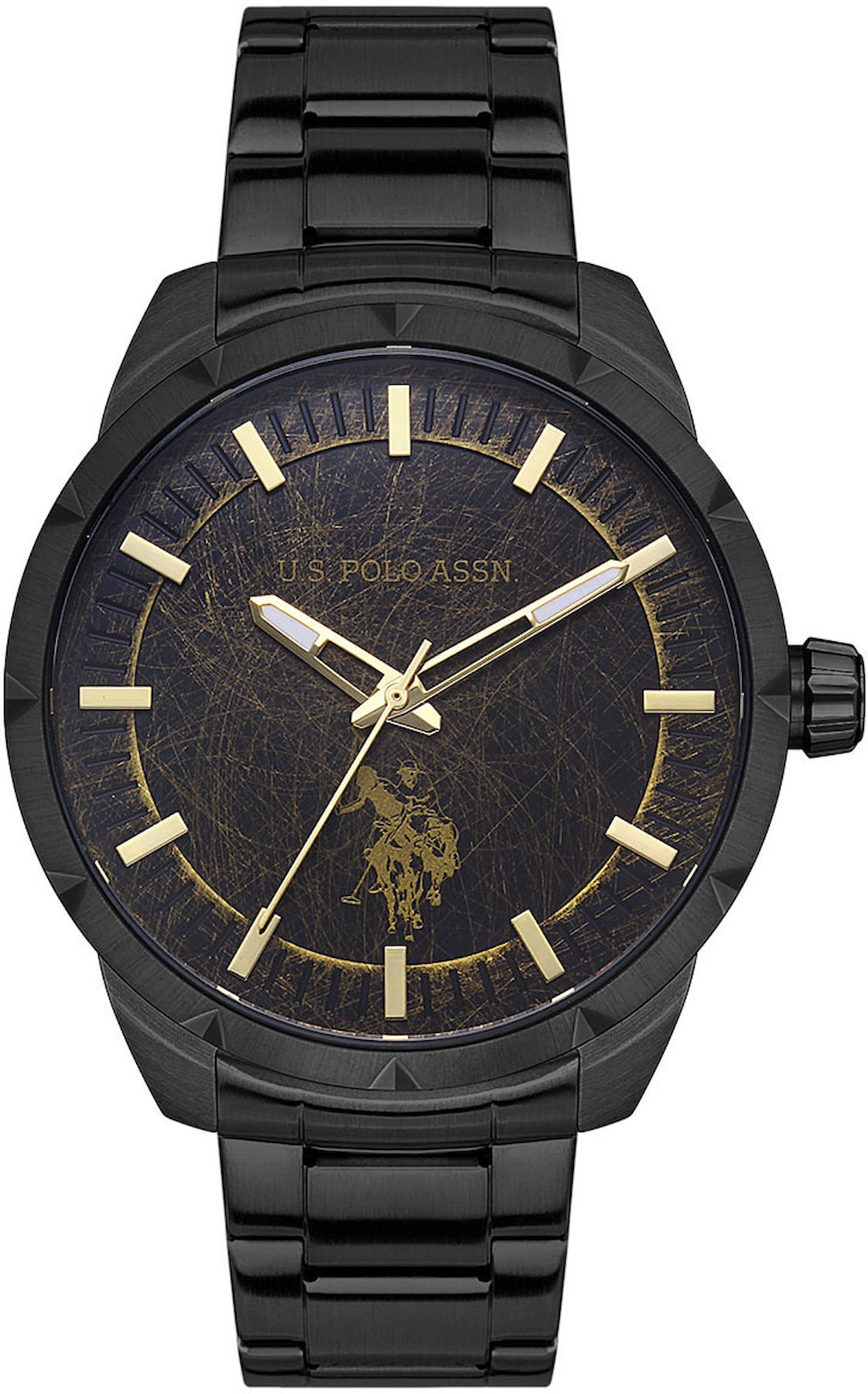 U.S. Polo Assn USPA1043-02 44 mm Siyah Çelik Kordon Analog Erkek Kol Saati