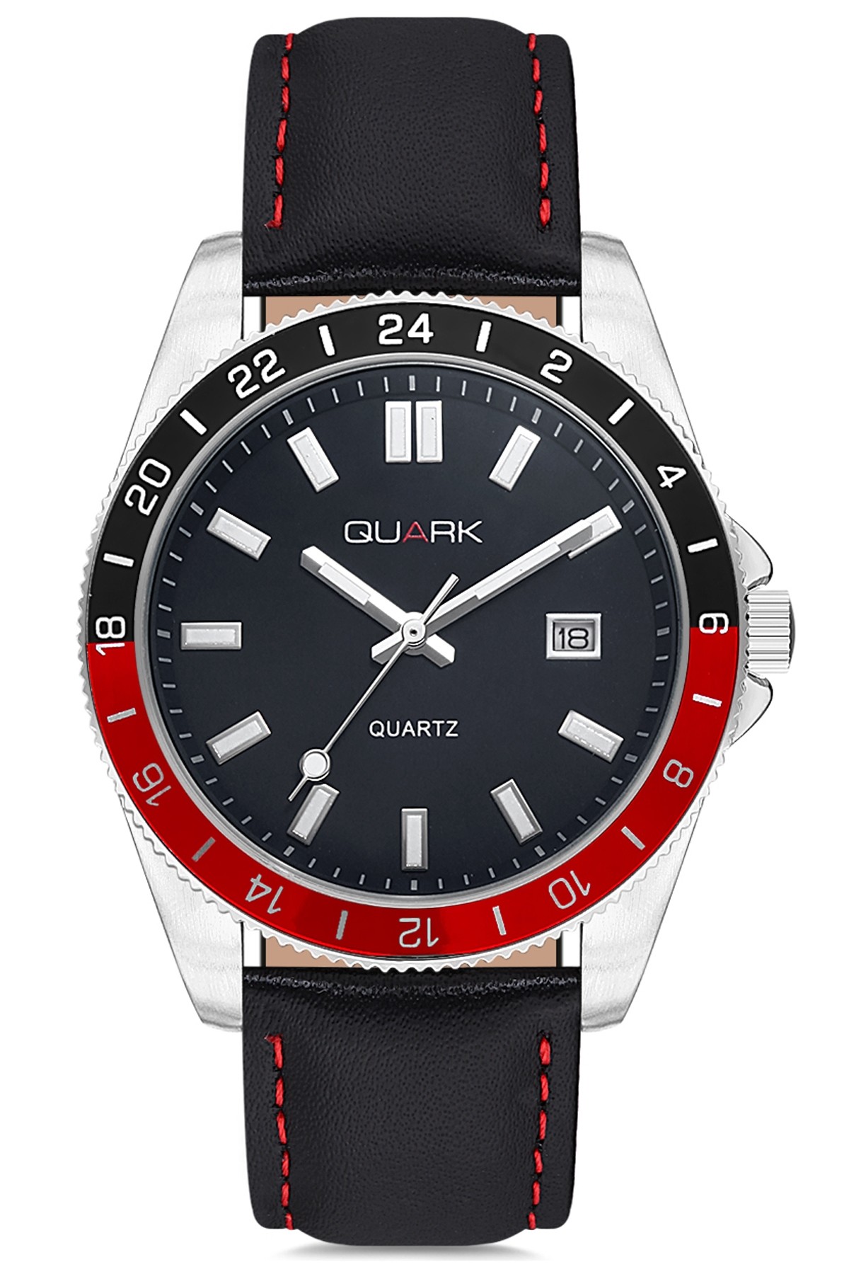 Quark QC-420L-1A4 40 mm Siyah Deri Kordon Analog Erkek Kol Saati