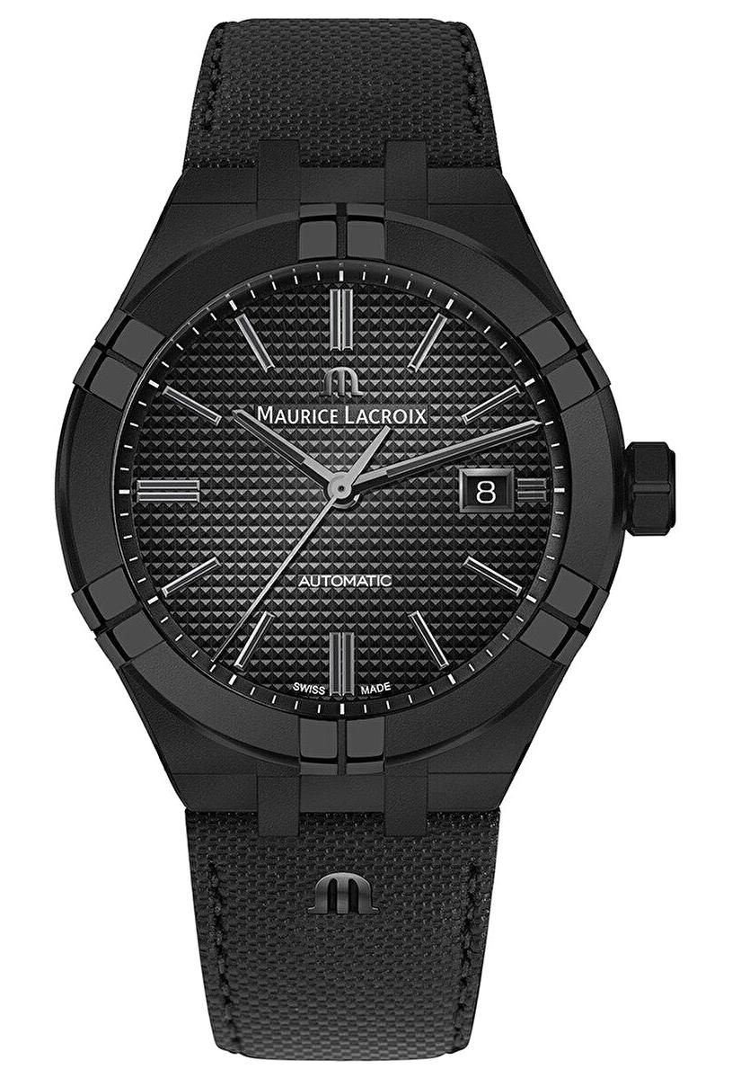 Maurice Lacroix ML-AI6008PVB01330-1 Takvimli 44 mm Siyah Deri Kordon Analog Erkek Kol Saati