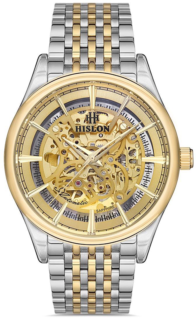 Hislon SD101T-16SG 45 mm Altın-Çelik Kordon Analog Erkek Kol Saati