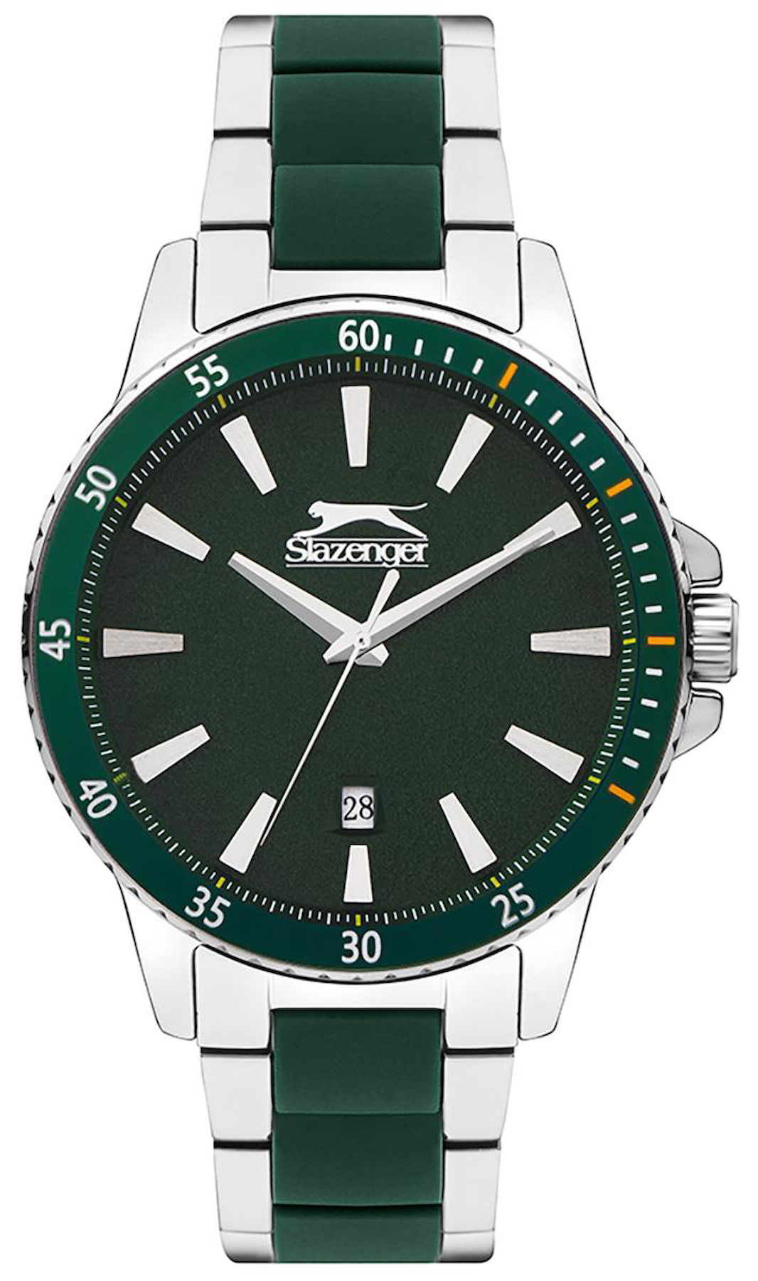 Slazenger SL.09.2219.1.04 Takvimli 47 mm Gri-Yeşil Metal Kordon Analog Erkek Kol Saati