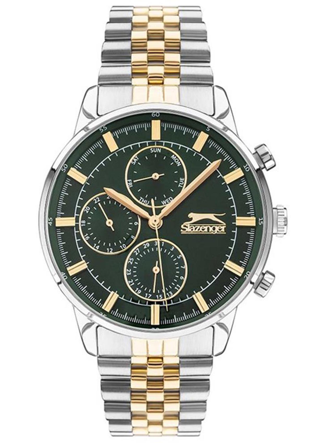 Slazenger SL.09.2036.2.04 Takvimli 44 mm Altın-Çelik Kordon Analog Erkek Kol Saati