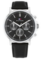 Tommy Hilfiger TH1710586 Takvimli 44 mm Siyah Deri Kordon Analog Erkek Kol Saati