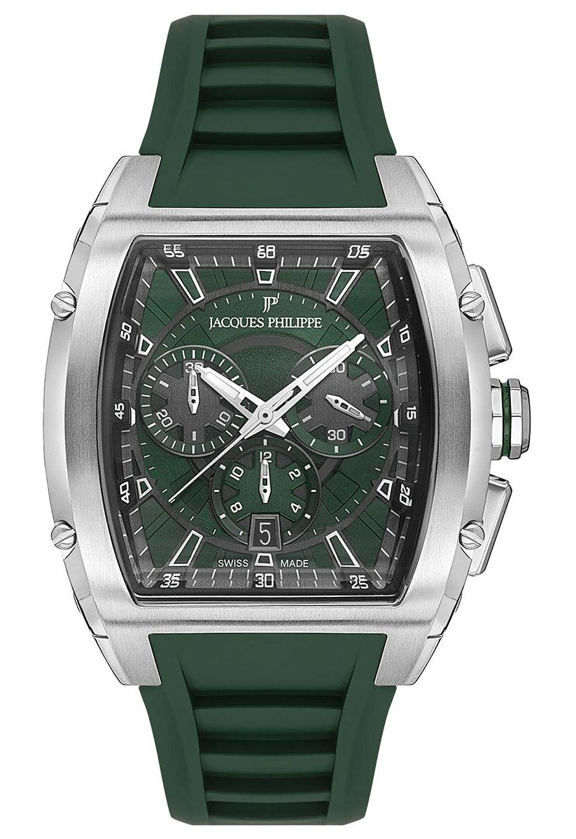 Jacques Philippe JPQGC4614XX Pusulalı Takvimli Yeşil Silikon Kordon Analog Erkek Kol Saati