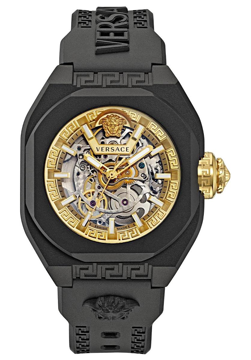 Versace VRSCVE7L00123 42 mm Siyah Poliüretan Kordon Analog Erkek Kol Saati