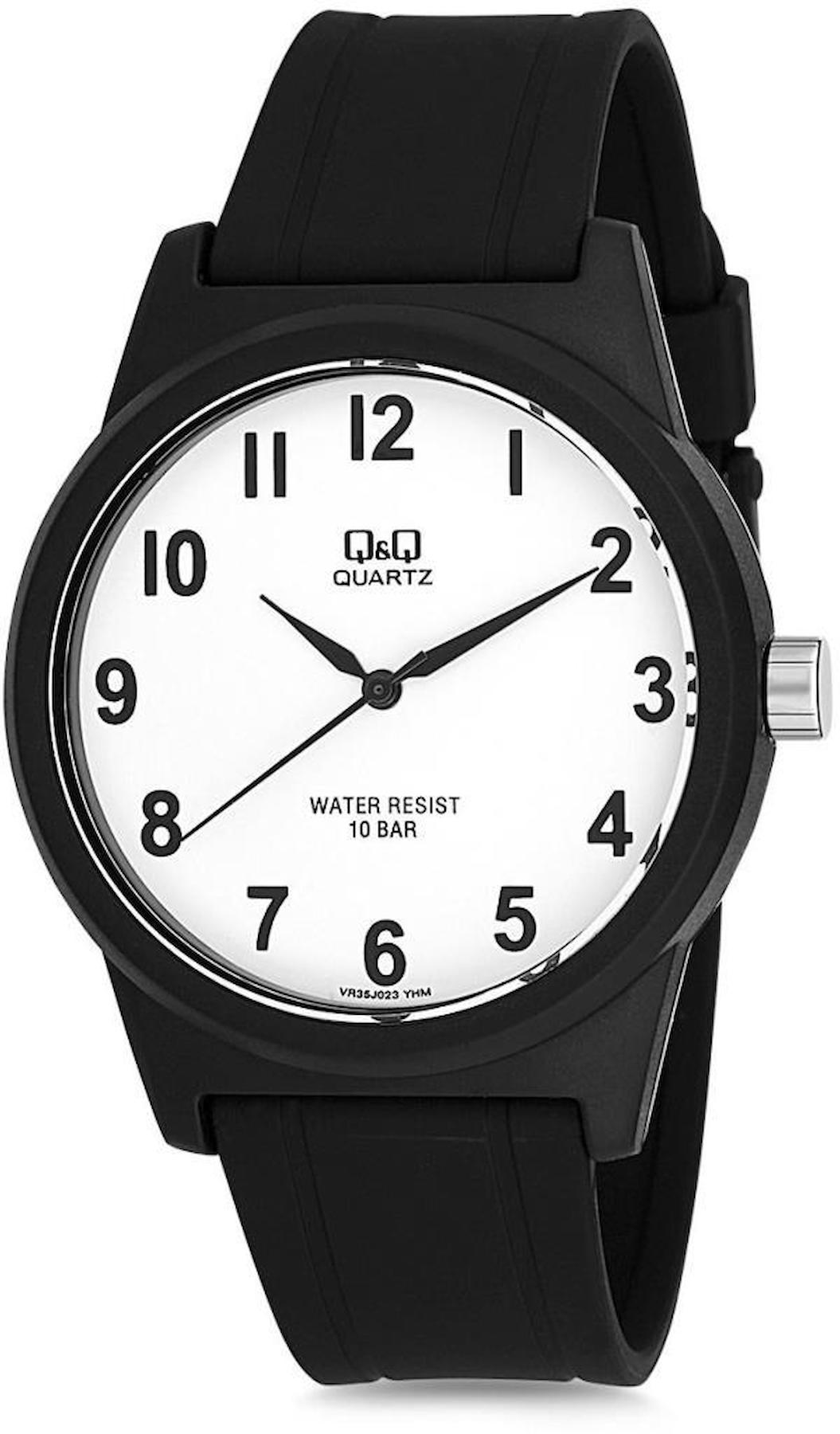 Q&Q VR35J023Y 40 mm Siyah Silikon Kordon Analog Erkek Kol Saati