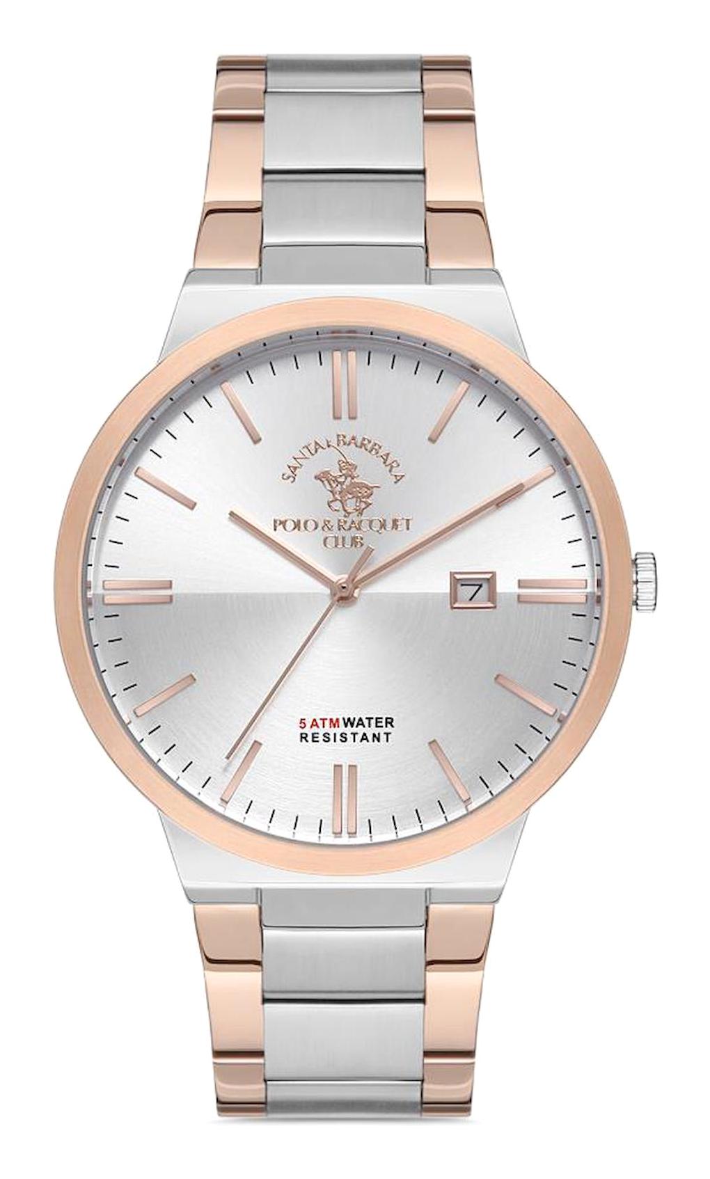 Santa Barbara Polo & Racquet Club SB.1.10219.1 Takvimli 42 mm Gri-Rose Gold Çelik Kordon Analog Erkek Kol Saati