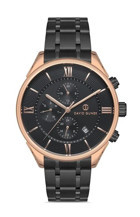 David Guner DG-8177GA-R2 Takvimli 42 mm Siyah Çelik Kordon Analog Kol Saati