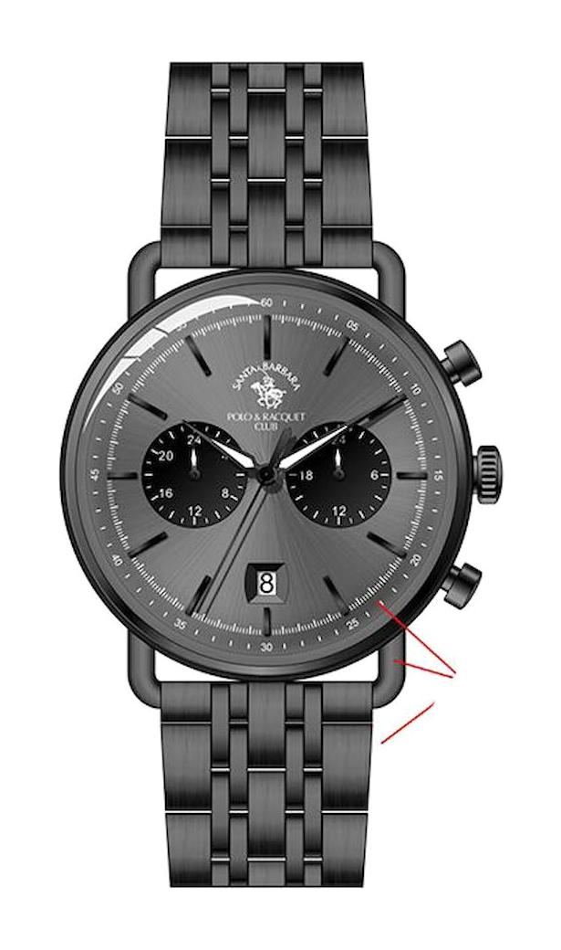 Santa Barbara Polo & Racquet Club SB.5.1203.3 Takvimli 44 mm Çelik Kordon Analog Erkek Kol Saati
