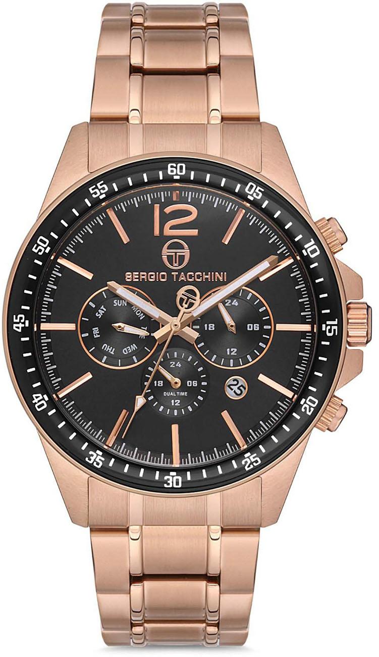 Sergio Tacchini ST.1.10121.3 Takvimli 44 mm Rose Gold Çelik Kordon Analog Kol Saati