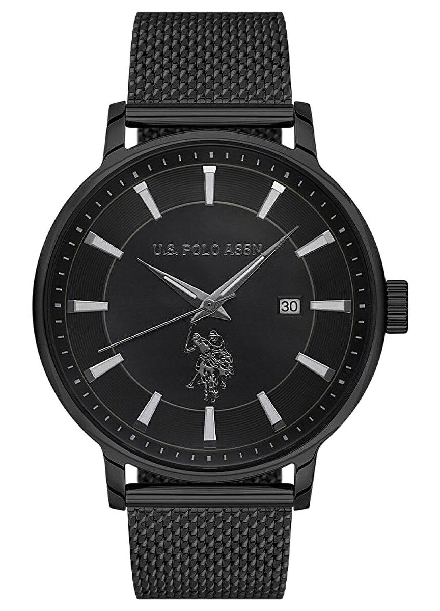 U.S. Polo Assn USPA1070-05 Takvimli 42 mm Siyah Çelik Kordon Analog Erkek Kol Saati