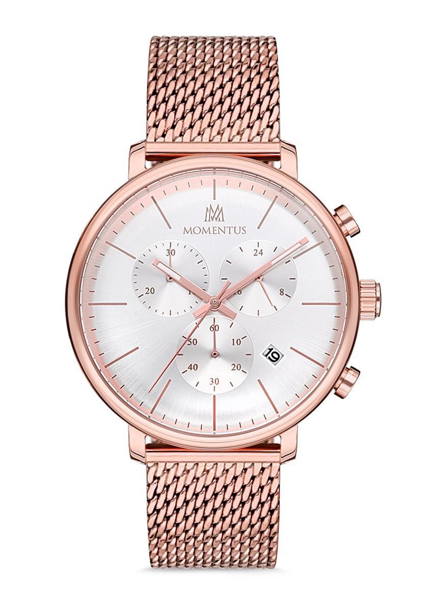 Momentus CC292R-02SR Takvimli 43 mm Rose Gold Çelik Kordon Analog Kol Saati