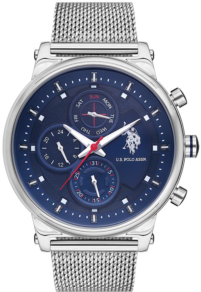 U.S. Polo Assn USPA1008-01 Takvimli 46 mm Çelik Kordon Analog Erkek Kol Saati