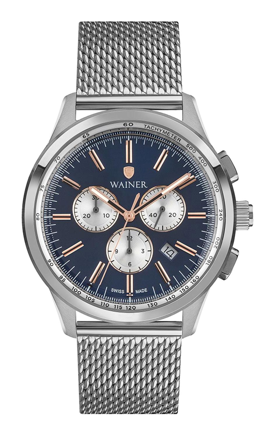 Wainer WA.12340-C Pusulalı Takvimli 44 mm Çelik Kordon Analog Erkek Kol Saati