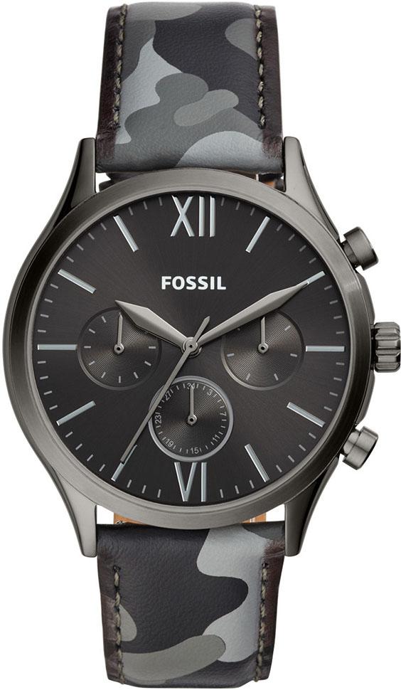 Fossil FBQ2456 44 mm Beyaz-Gri Deri Kordon Analog Kol Saati