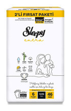 Sleepy Extra 6 Numara Organik Cırtlı Bebek Bezi 46'lı