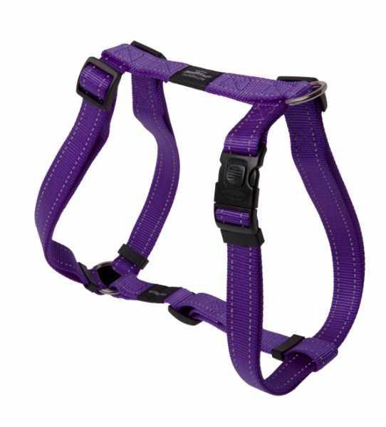 Rogz Reflektörlü XL Ayarlanabilir Göğüs H Tipi Köpek Tasması Mor