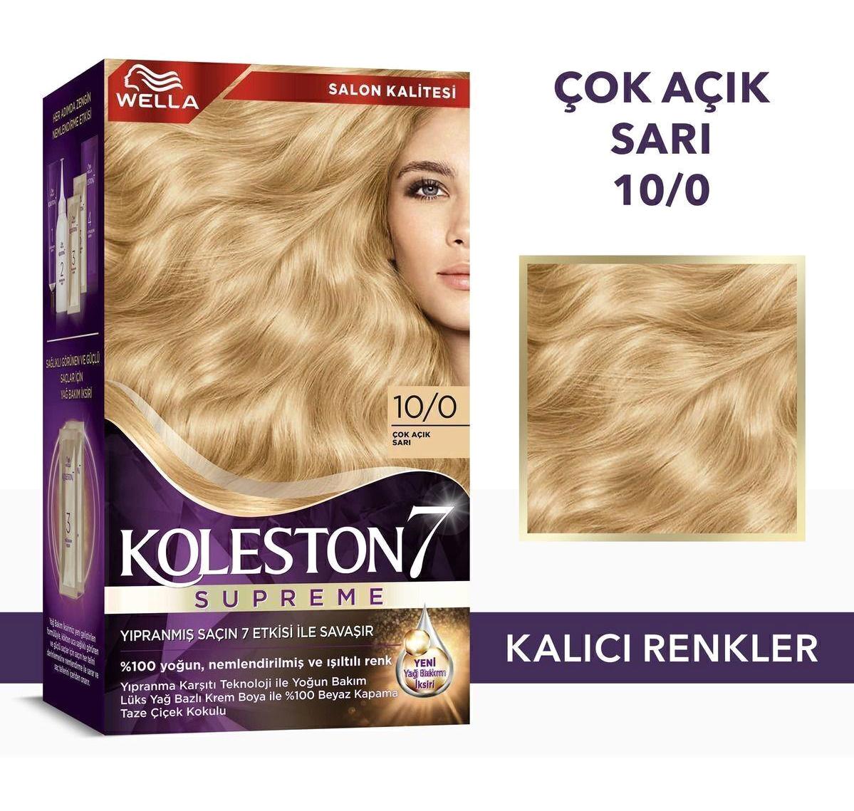 Wella Koleston Supreme 10.0 Çok Açık Sarı Krem Saç Boyası 50 ml
