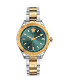 Versace VRSCV12050015 Takvimli 35 mm Altın-Gri Çelik Kordon Analog Kadın Kol Saati