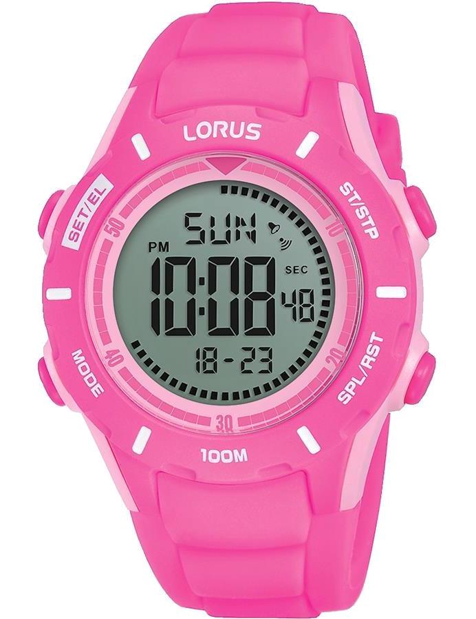Lorus R2373MX9 Takvimli 40 mm Pembe Silikon Kordon Dijital Kadın Kol Saati