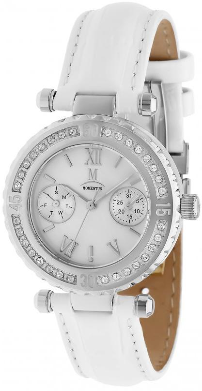 Momentus TC110S-09BD Takvimli 34 mm Beyaz Deri Kordon Analog Kadın Kol Saati