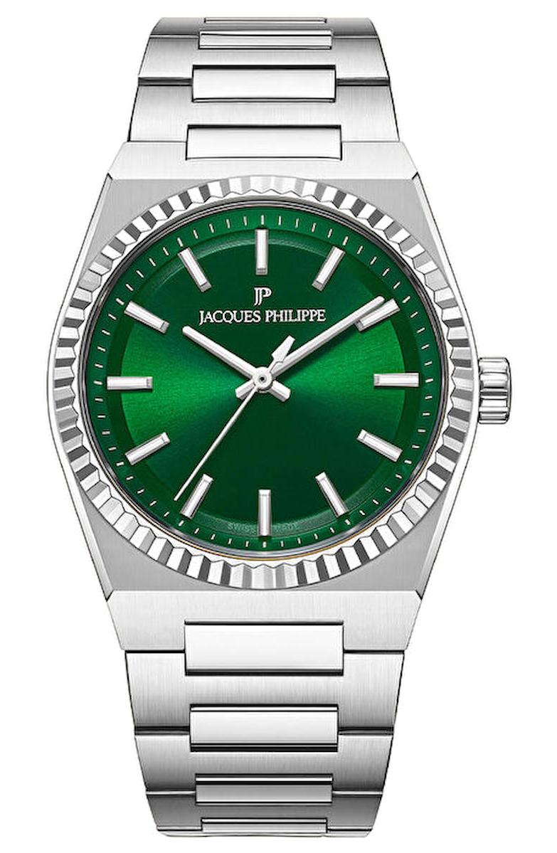 Jacques Philippe JPQGLS5813X6 34 mm Gri Çelik Kordon Analog Kadın Kol Saati