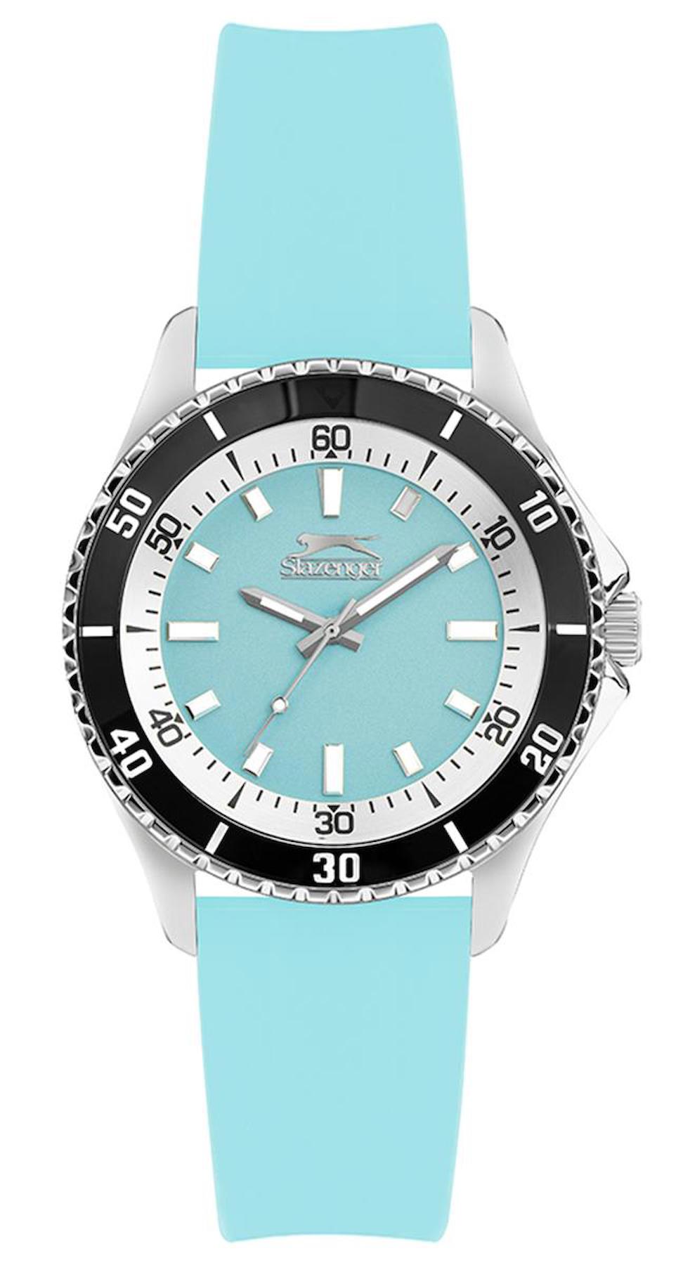 Slazenger SL.09.2315.3.05 35 mm Turkuaz Silikon Kordon Analog Kadın Kol Saati