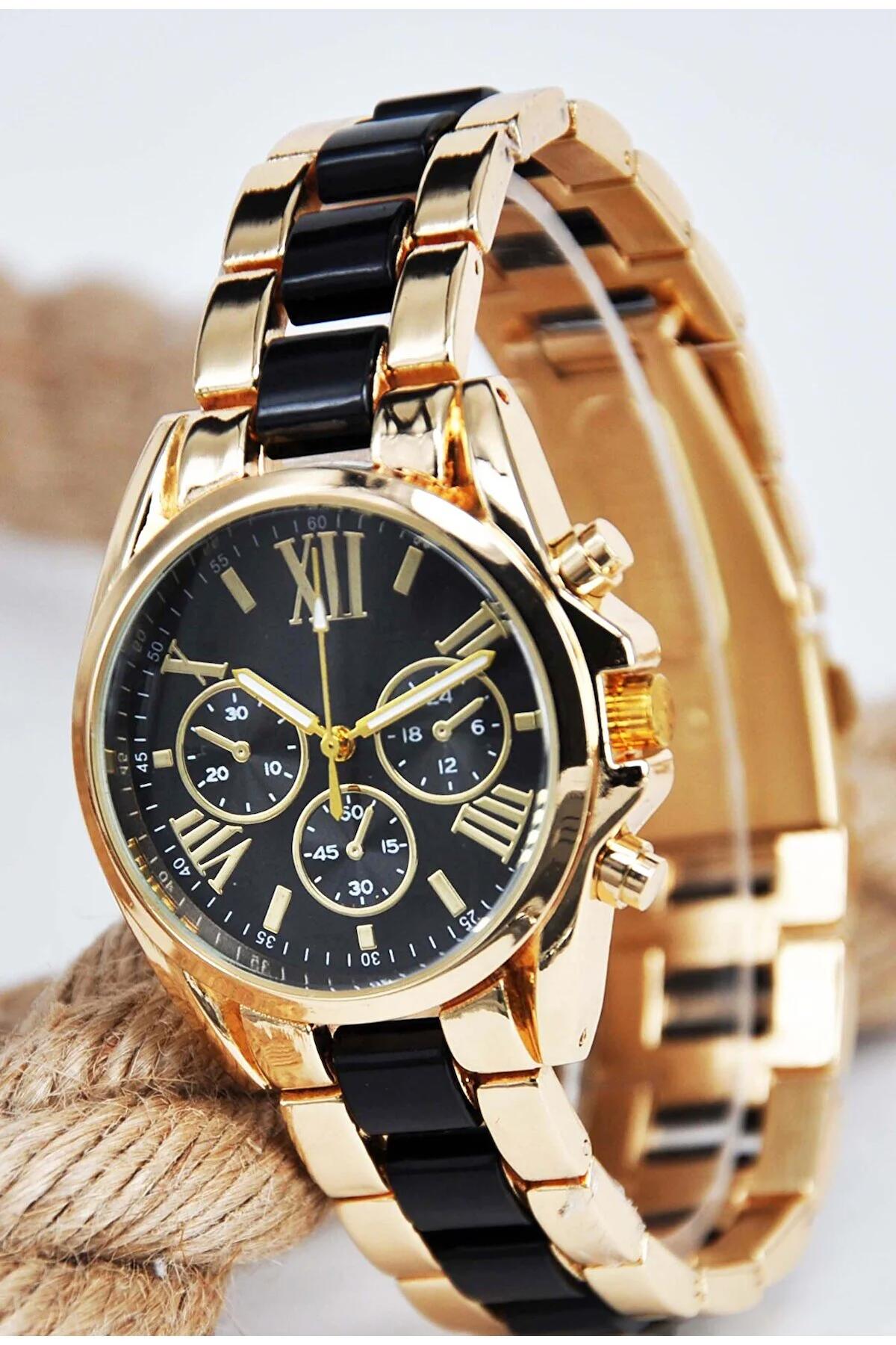 Sonsuzsaat SU-930 38 mm Altın-Siyah Metal Kordon Analog Unisex Kol Saati