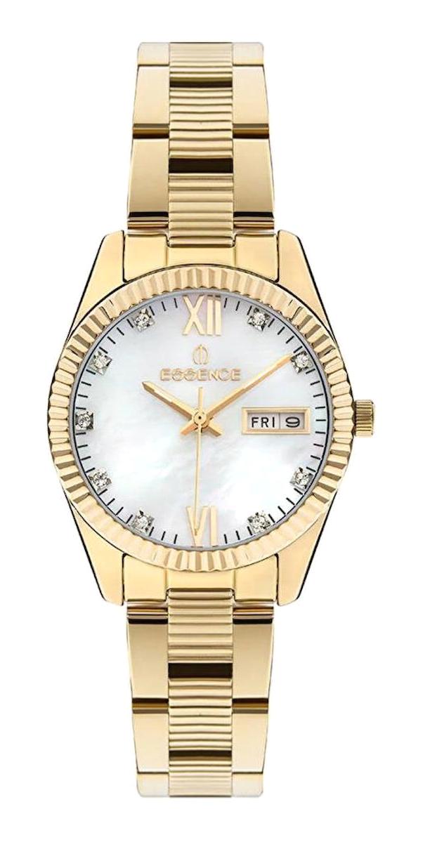 Essence D1126D.120 Takvimli 32 mm Altın Çelik Kordon Analog Kadın Kol Saati