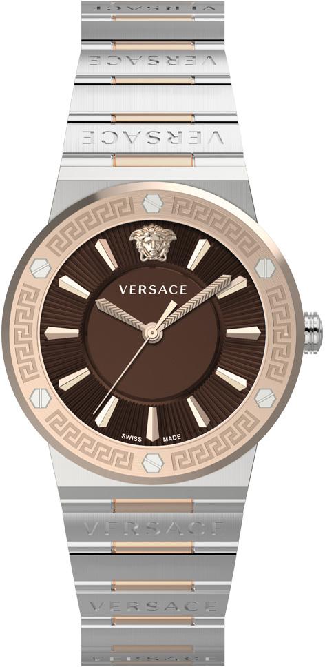 Versace VRSCVEVH01220 38 mm Altın-Gri Çelik Kordon Analog Kadın Kol Saati