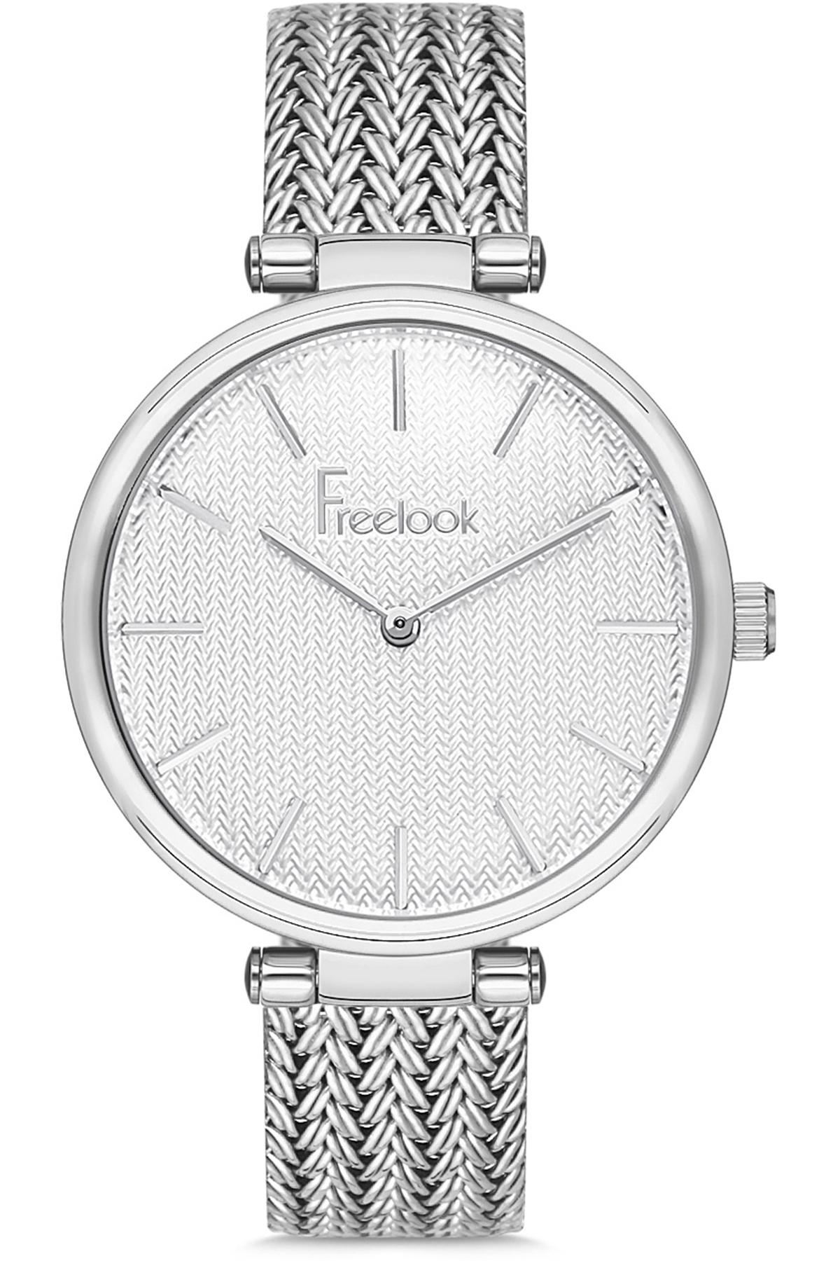 Freelook FL.1.10084.1 34 mm Gri Çelik Kordon Analog Kadın Kol Saati