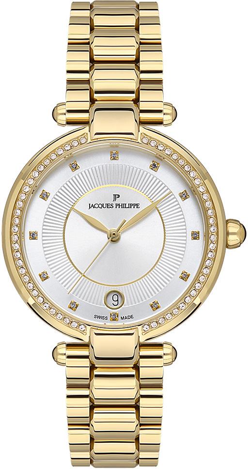 Jacques Philippe JPQLS082324 Takvimli 36 mm Altın Çelik Kordon Analog Kadın Kol Saati