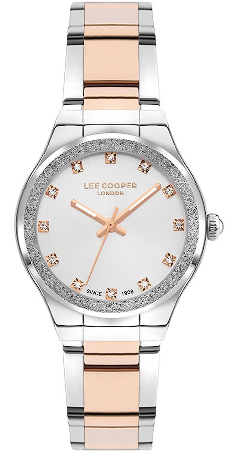 Lee Cooper LC07678.530 40 mm Gri-Rose Gold Metal Kordon Analog Kadın Kol Saati