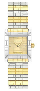 Versace VRSCVE9B00424 22 mm Altın-Gri Çelik Kordon Analog Kadın Kol Saati