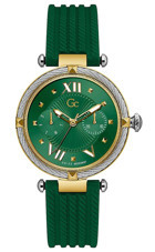 Guess GCZ23005L9MF Takvimli 34 mm Yeşil Silikon Kordon Analog Kadın Kol Saati
