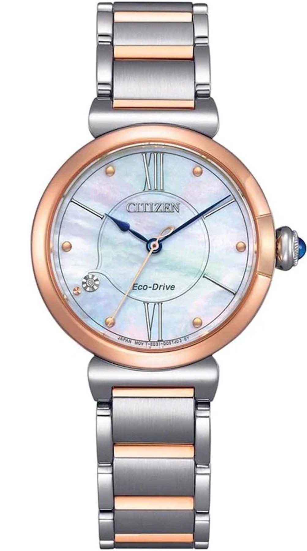 Citizen EM1074-82D 29.5 mm Gri-Rose Gold Çelik Kordon Analog Kadın Kol Saati