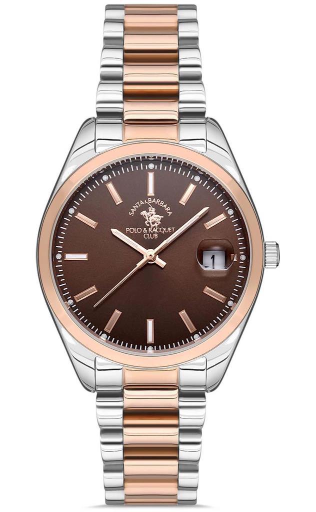 Santa Barbara Polo & Racquet Club SB.1.10252.3 Takvimli 34 mm Gri-Rose Gold Çelik Kordon Analog Kadın Kol Saati