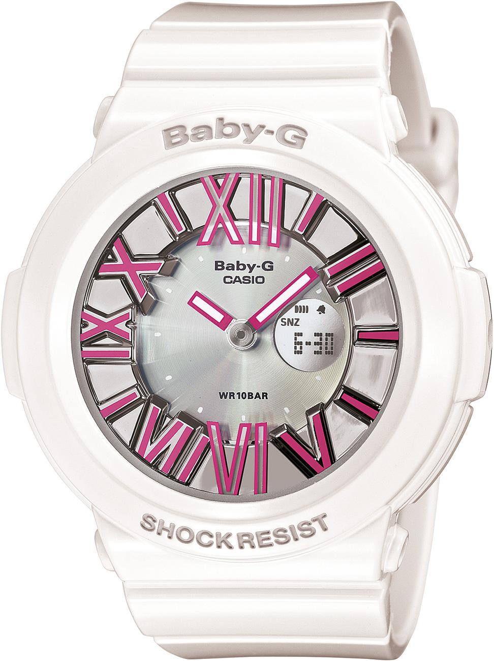 Casio BGA-160-7B2 Takvimli 43 mm Beyaz Silikon Kordon Analog Kadın Kol Saati