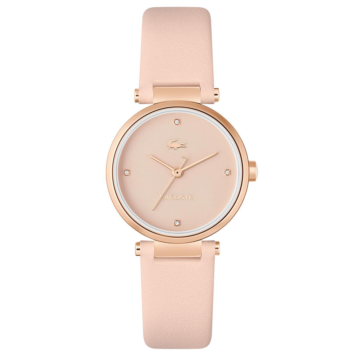 Lacoste LAC2001335 38 mm Pembe Deri Kordon Analog Kadın Kol Saati