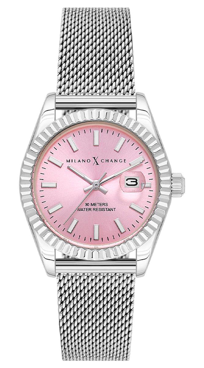 Milano X Change MXL6115 Takvimli 31 mm Gri Hasır Kordon Analog Kadın Kol Saati