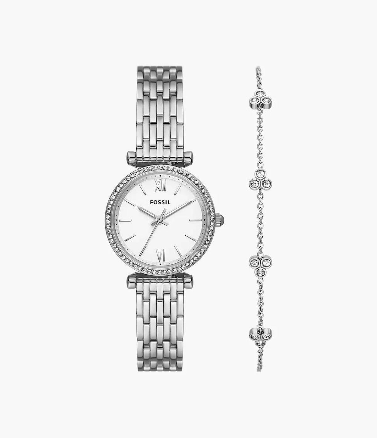 Fossil ES5315 28 mm Gri Çelik Kordon Analog Kadın Kol Saati