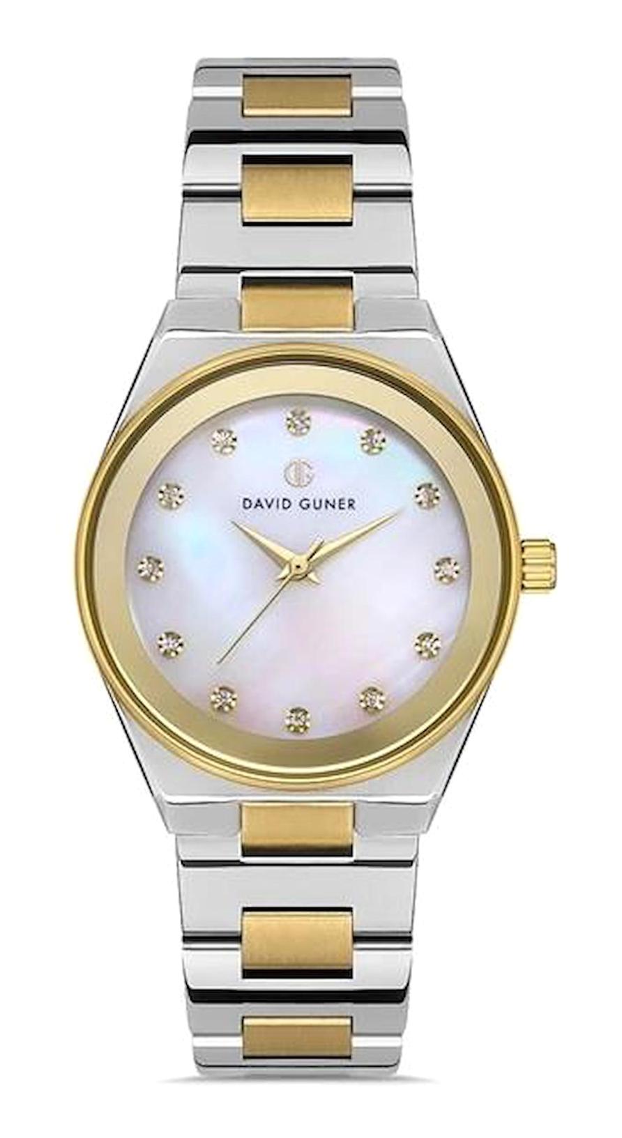 David Guner DG-8372LA-D1 36 mm Altın-Gri Çelik Kordon Analog Kadın Kol Saati