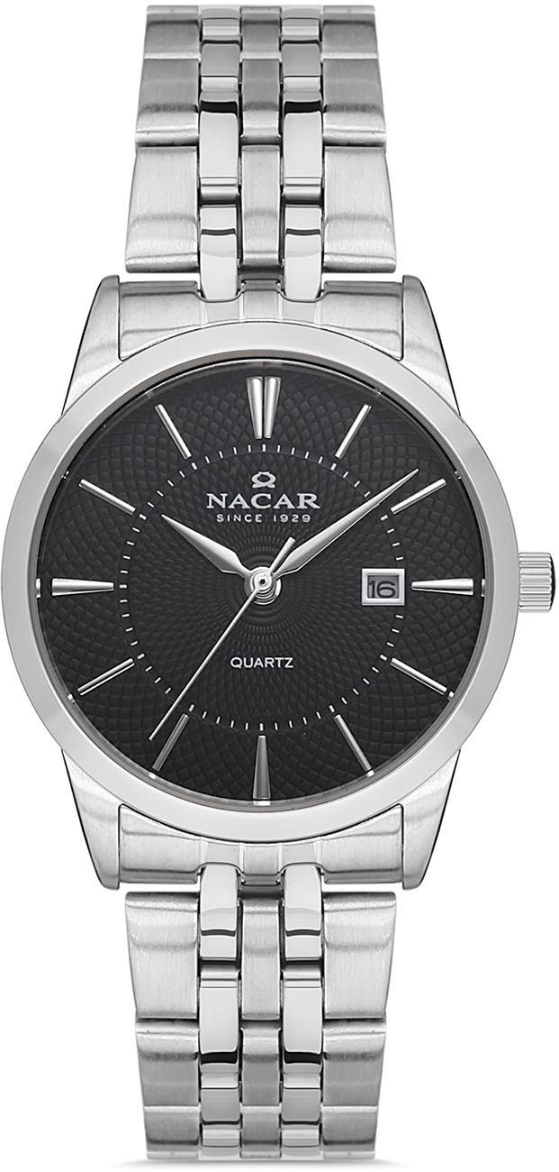 Nacar 35-390009-ABM Takvimli 30 mm Gri Metal Kordon Analog Kadın Kol Saati
