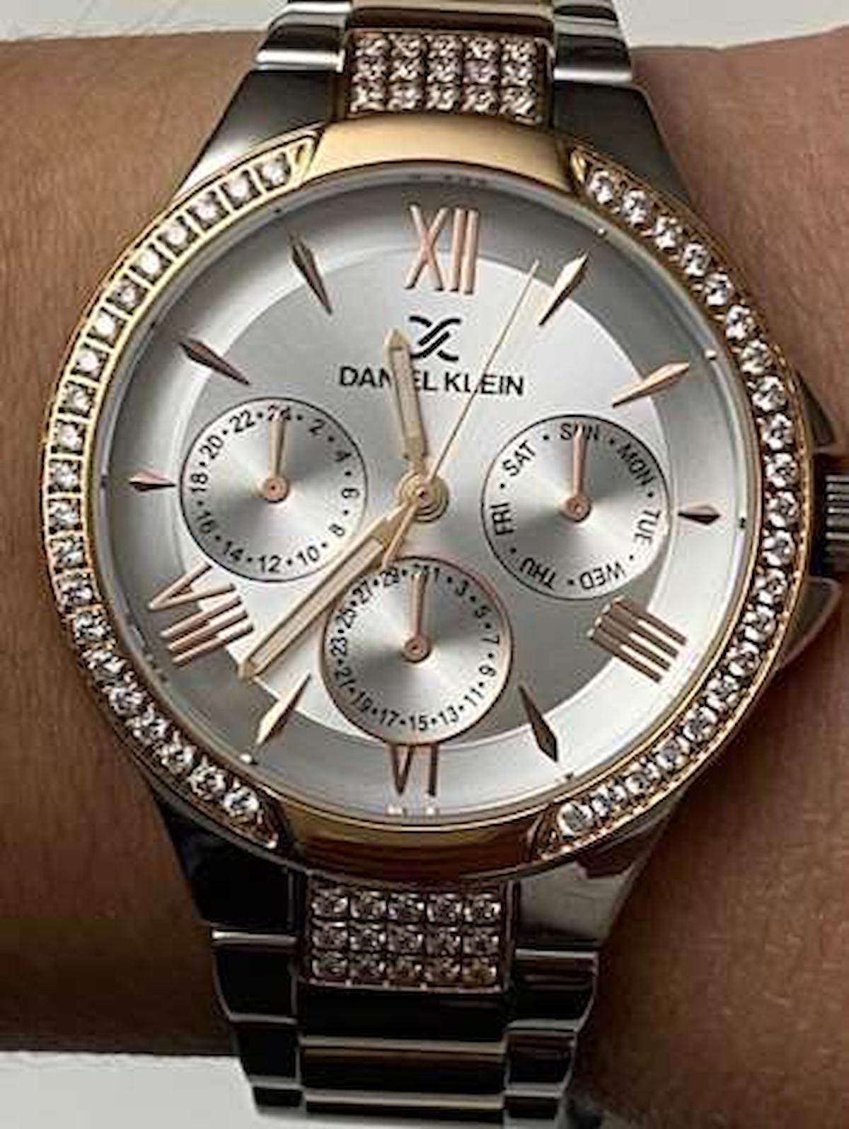 Daniel Klein EDK.1.10036.3 Takvimli 36 mm Gri-Rose Gold Çelik Kordon Analog Kadın Kol Saati