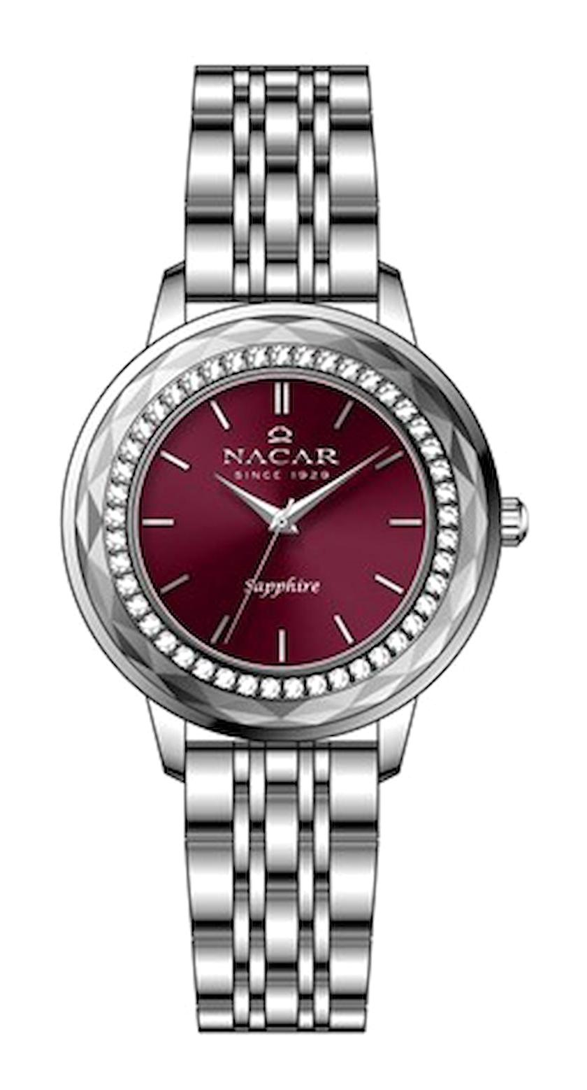 Nacar NC33-398223-ARMS 32 mm Gri Çelik Kordon Analog Kadın Kol Saati