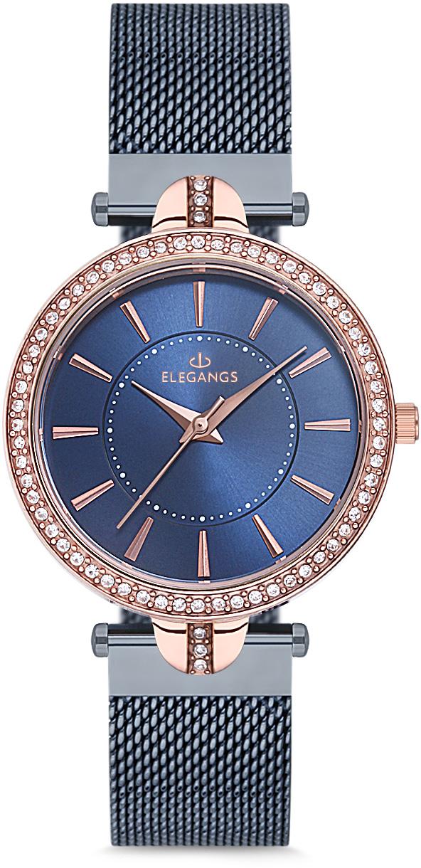 Elegangs EL2435.8 32 mm Lacivert Hasır Kordon Analog Kadın Kol Saati